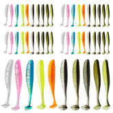 Assorted colors paddle tail soft plastic baits kit